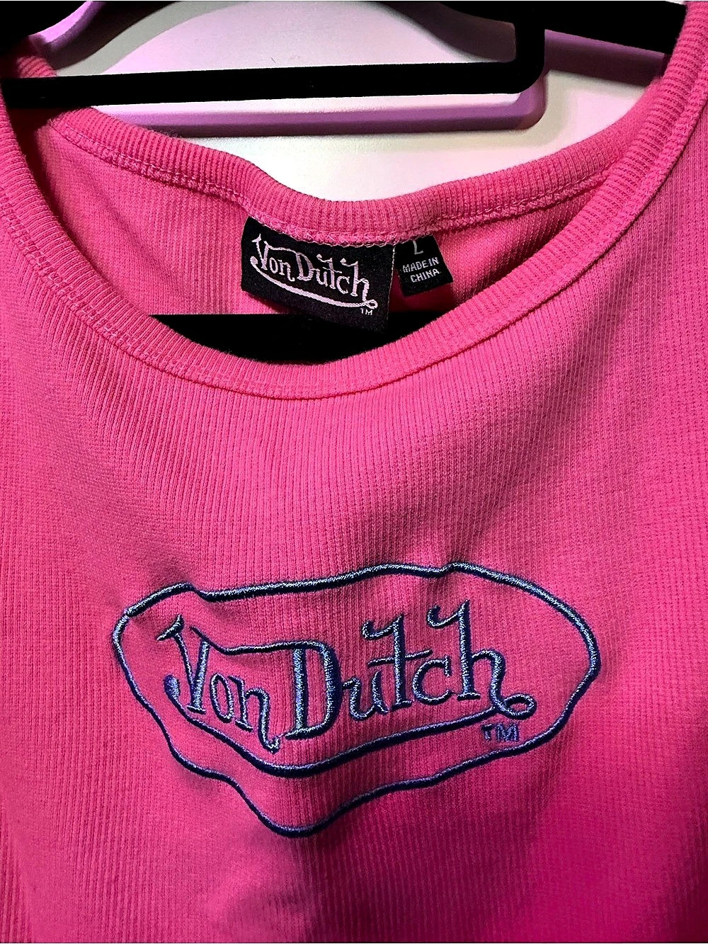 Von Dutch Ribbed Crop Tank Top - Picture 2 of 3